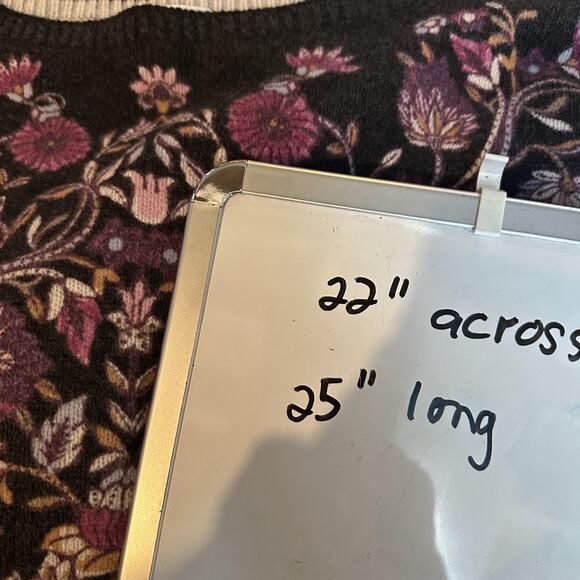 J Jill Sweater Womens Medium Petite Black Floral Jacquard Pullover Boho Knit - Picture 10 of 10